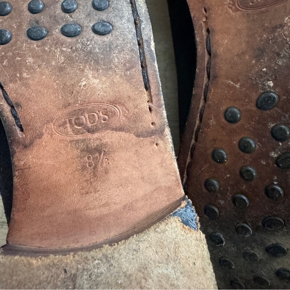 TOD’S woman’s suede black loafers size 81/2 EUC - Picture 7 of 8